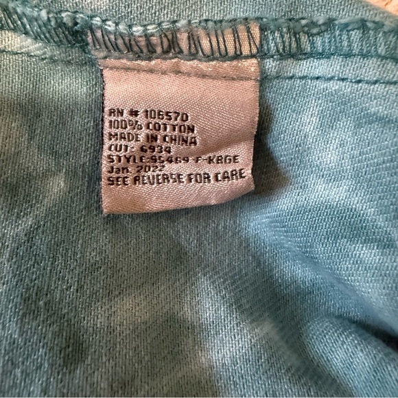 Tractr Hombre Denim Jacket Womens S - White, Teal and Yellow - Picture 5 of 5